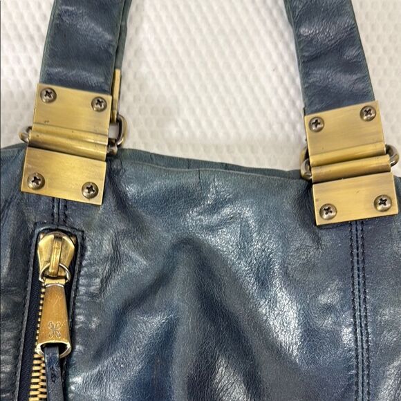 Vintage HOBO Derby Navy Blue Calf Skin Leather Handbag - Picture 3 of 14